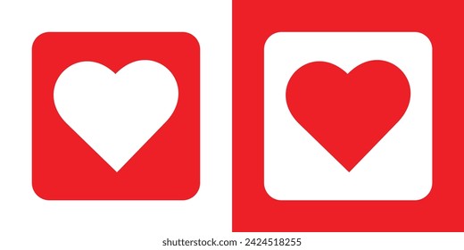 vector rojo y blanco iconos del corazón