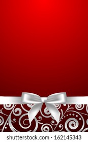 Vector red and white luxury frame with ribbon