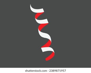 Vector red and white ribbon for Indonesian independence day celebration 