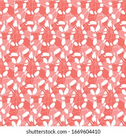 Vector red and white shibori abstract teardrop overlap patten. Suitable for textile, gift wrap and wallpaper.