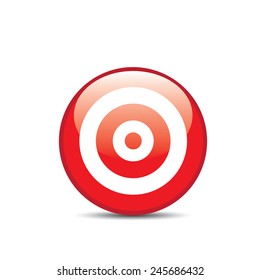 vector red and white target icon. vector glossy target symbol design element