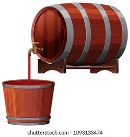 A Vector of Red Wine Barrel illustration