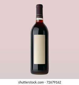 blank wine bottle vector