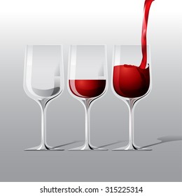 vector red wine glass illustration