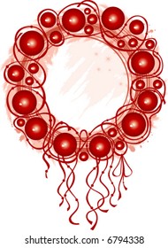 Vector red wreath with a balls