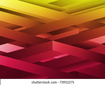 Vector - Red and Yellow abstract geometric lines background.