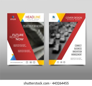 Vector red and yellow annual report leaflet Brochure Flyer template A4 size design.
Modern style for book cover magazine layout design, Abstract  background, presentation templates.