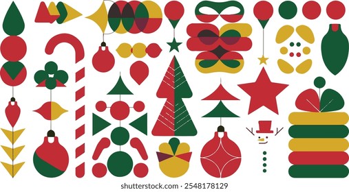 Vector red and yellow christmas balls