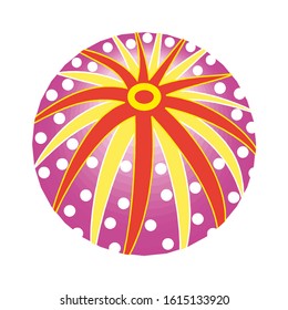 Vector red and yellow circus ball on a white background
