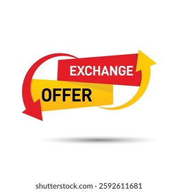 vector red and yellow premium quality exchange offer design
