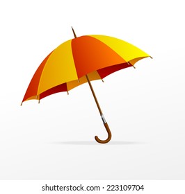 Vector Red And Yellow Umbrella Isolated On White