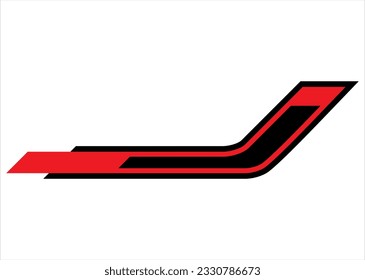 Vector red-black stripe for a sports car, moto, boat, SUV, toy, sportswear. Vehicle sticker. Sports pattern. Design element.Vector background.