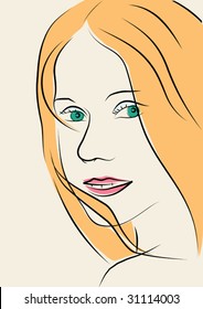 vector redheaded girl