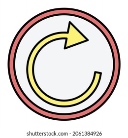 Vector Redo Filled Outline Icon Design
