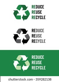 Vector 'Reduce, Reuse, Recycle' Icons