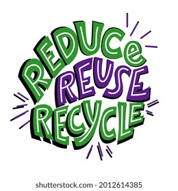 An vector of reduce reuse recycle typography