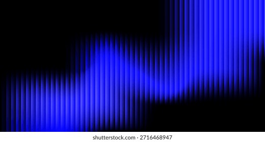 Vector reeded glass effect background set. Elegant gradient cover collection in blue hues. Minimalist template design for social media, poster, banner, flyer, modern