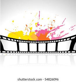 vector reel in grungy background