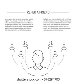 Vector Refiera el concepto de amigo en estilo lineal de moda.
