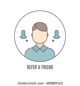 Vetor Indique um ícone de amigo no estilo linear simples. Grande elemento infográfico