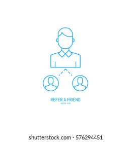 Vector Refer a friend icon in trendy linear style.
