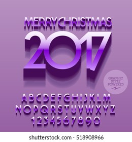 Tarjeta de felicitación de Feliz Navidad 2017 con un juego de letras, símbolos y números. El archivo contiene estilos gráficos