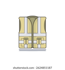 Colete de segurança reflexivo vetorial — ideal para construção, visuais de EPI, treinamento em segurança industrial, kits de emergência e materiais de conscientização do local de trabalho.