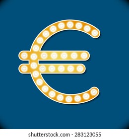 vector reflector light euro symbol art  spot flash icon