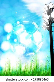 Vector Reflector Light stage with football ball soccer ball