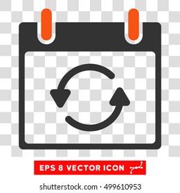 Vector Refresh Calendar Day EPS vector pictogram. Illustration style is flat iconic bicolor orange and gray symbol on a transparent background.