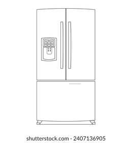 Vector Refrigerator coloring book page