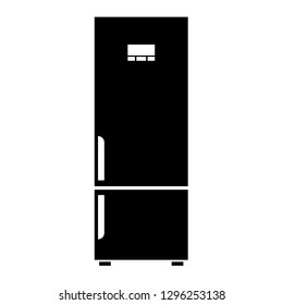 Vector refrigerator or fridge Icon. Black color vector illustration.