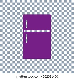 Vector refrigerator Icon on transparent background. Violet icon