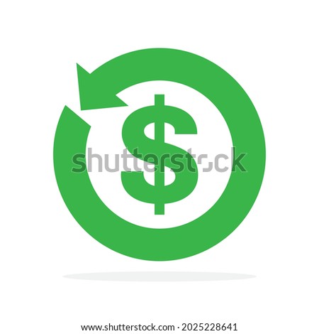 Vector refund money icon. Currency exchange or cash back icon isolated. Flat symbol of Financial services.