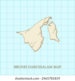 Mapa de las regiones de Vector de Brunei Darussalam