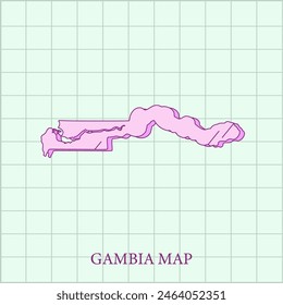 vector regions map of Gambia
