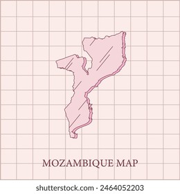 vector regions map of Mozambique