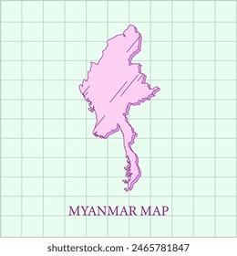 vector regions map of myanmar