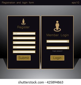 Vector Registration and login form, UI design
