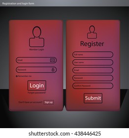 Vector Registration and login form, UI design