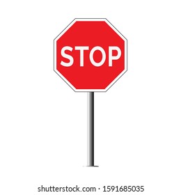 Vector Regulatory signs of Stop isolated on white background. Traffic Sign. road signs. illustration eps 10.