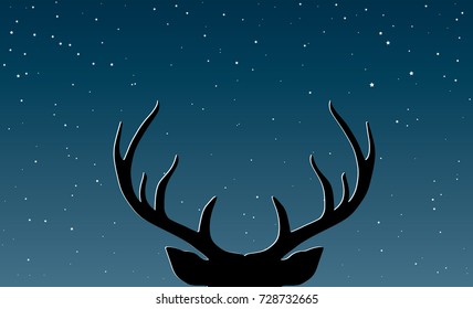 Vector Reindeer head for christmas in flat style 