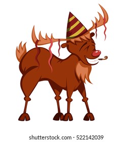 vector reindeer is partying