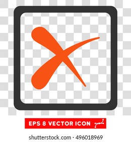Vector Reject EPS vector icon. Illustration style is flat iconic bicolor orange and gray symbol on a transparent background.