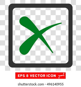 Vector Reject EPS vector icon. Illustration style is flat iconic bicolor green and gray symbol on a transparent background.