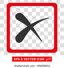 Vector Reject EPS vector pictogram. Illustration style is flat iconic bicolor gray and intensive red symbol on a transparent background.