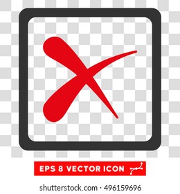 Vector Reject EPS vector pictogram. Illustration style is flat iconic bicolor intensive red and gray symbol on a transparent background.