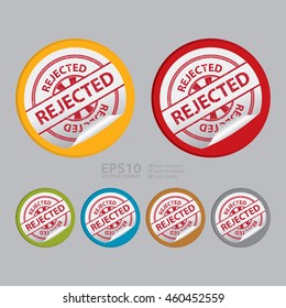 Vector : Rejected Infographics Icon on Circle Peeling Sticker 