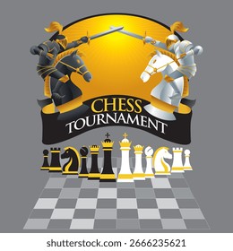 Vector related to chess tournament element. With solid color background.