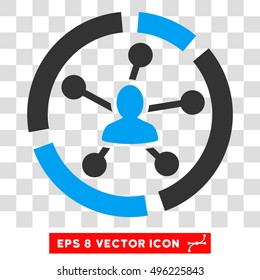 Vector Relations Diagram EPS vector icon. Illustration style is flat iconic bicolor blue and gray symbol on a transparent background.